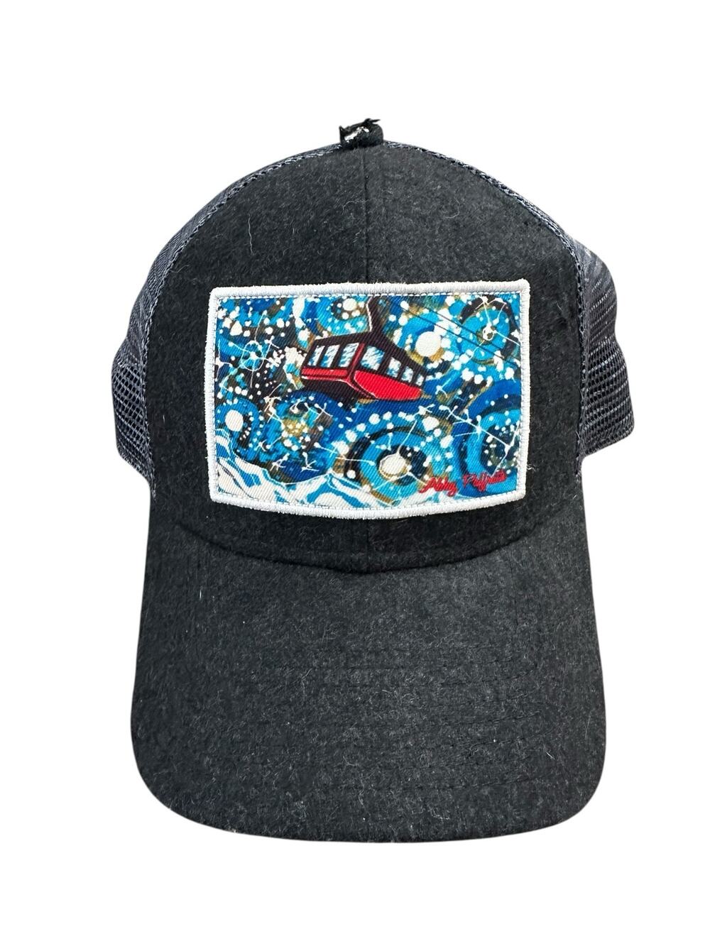 Abby Paffrath Ski Gondola Lift Patch Black Trucker Mesh Snapback Hat